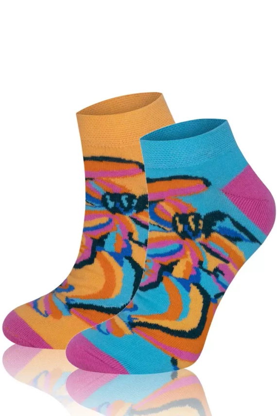 S141S Zanzi Fußsocken Italian Fashion - zerzaust/gelb/rosa