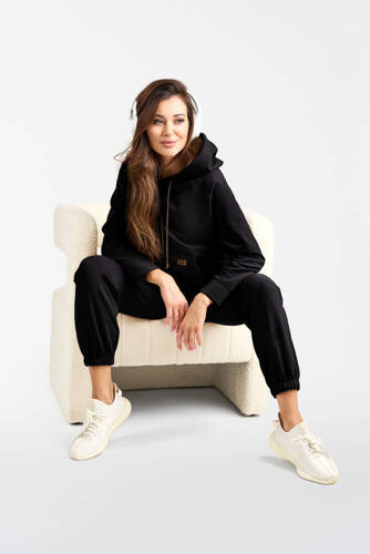 Viva Damen Sweatshirt mit Kapuze Fashion - schwarz