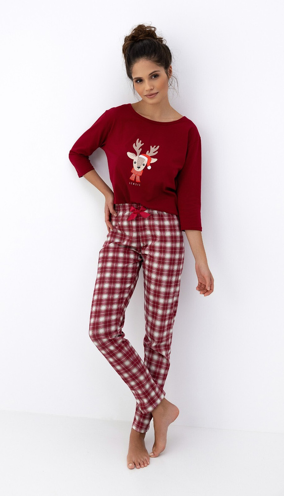 Mallory Pajamas Sensis – Baumwollpyjama für Damen mit langer Hose und Weihnachtsdruck