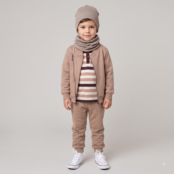 227273 Nicol BENEK Jungen-Sweatshirt Ramoneska braun Baumwolle Reißverschluss