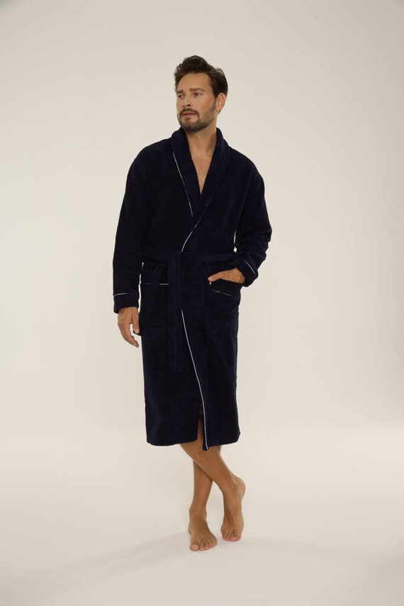 735 Manuele Herren Bademantel De Lafense - marineblau