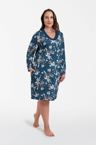 Nikjana Damen Langarm Tunika Italian Fashion - Druck