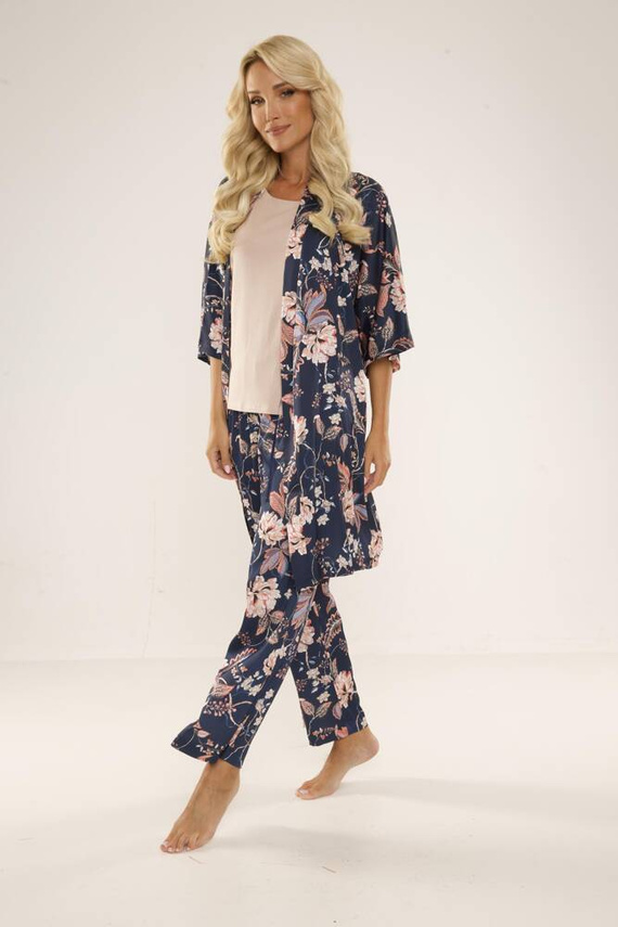 722 Lurdes Damen-Schlafanzug De Lafense - navy blau