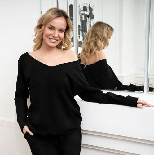 Karina Damen Sweatshirt Fashion - schwarz