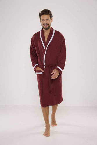 564 Bruno Morgenmantel für Herren De Lafense - kastanienbraun