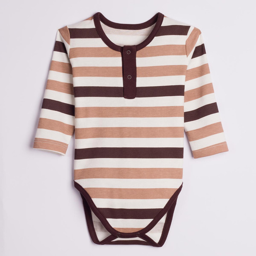 227096 Nicol BENEK Babybody langarm gestreift braun beige ecru