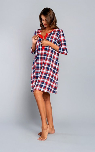 Rugia Mutterschaft und Krankenpflege Nachthemd 3/4 Ärmel Italian Fashion - navy blue