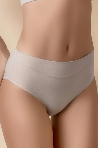 Selene Blanca Baumwoll-Slips Beige Hoher Bund Komfortabel Klassisch