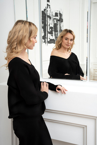 Karina Damen Langarmset, Hose Italian Fashion - schwarz