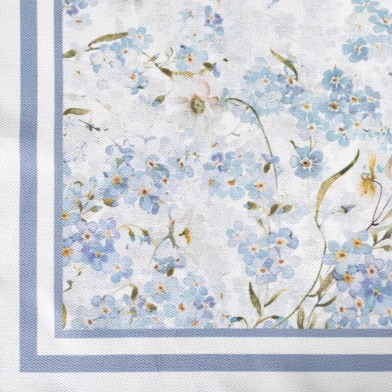 Tischdecke Summer 18 Eurofirany naturfarben mit Vergissmeinnicht 100% Polyester
