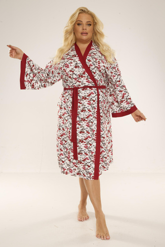 468/473 Mia Damen Morgenmantel Plus Size Forex - kastanienbraun