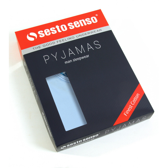 2629/13 Herren-Pyjama, kurze Ärmel, kurze Hose Sesto Senso blau