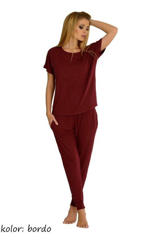 524 Paula Damen Schlafanzug De Lafense - kastanienbraun