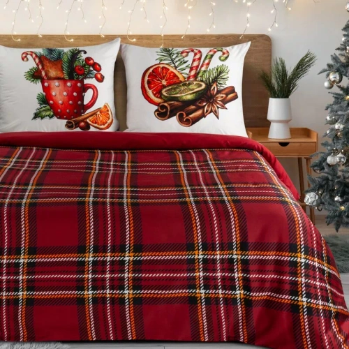 Weihnachtsbettwäsche Elsa Eurofirany beige 100% Baumwolle mit Reißverschluss