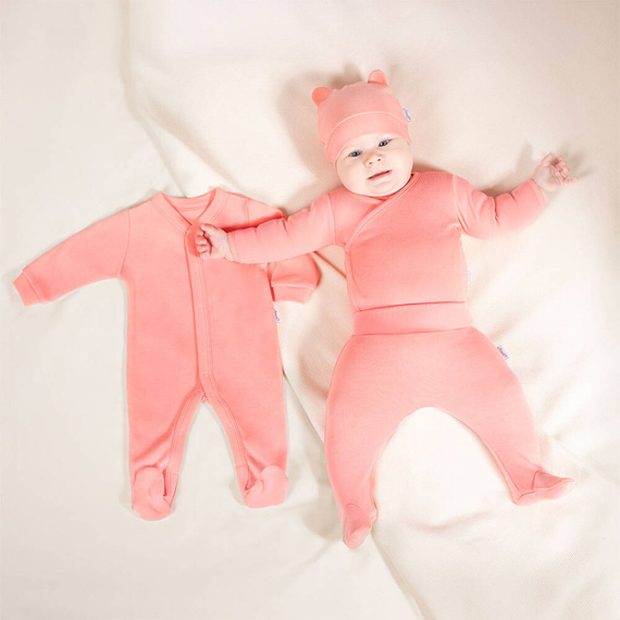 4903 4-teiliges Babyausstattungsset, glatt, Nicol – Koralle