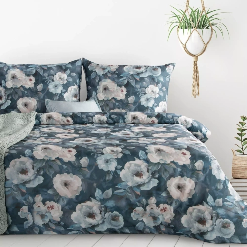 Bettwäsche Kira Design 91 Blumenmuster wendbar weich mit Reißverschluss