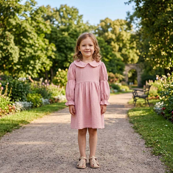 Mädchenkleid Nicol 224286 Musselin 100% Baumwolle Langarm