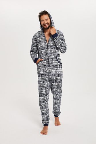 Alaska Herren Jumpsuit Italienische Mode - marineblau