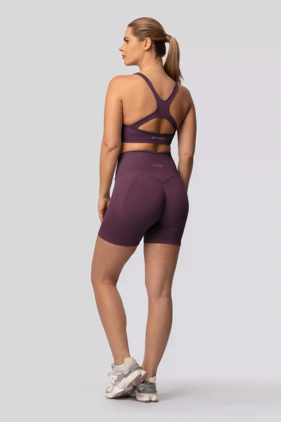 Spaio PUSH-UP PRO formende nahtlose Shorts Fitness hoher Bund plum