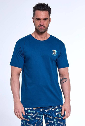 326/170 Fishing Cornette Herrenpyjama, Marineblau