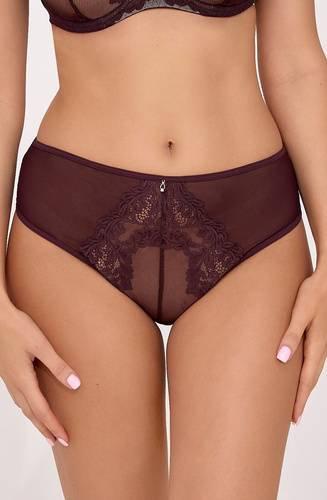 Brazilian Slip Ava 2233/B Chocolate Brown aus Spitze bequem elegant