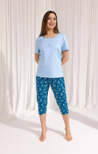 700 Regina Damenpyjama – Blau