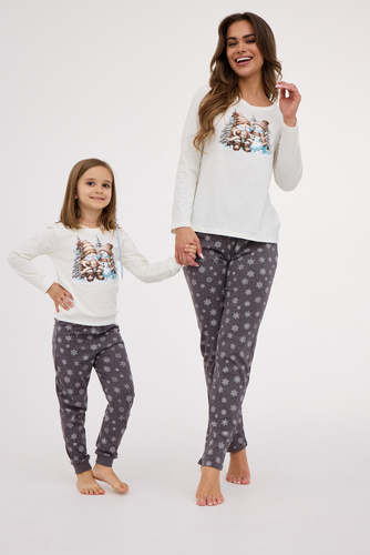 977/190 978/190 Friends Cornette Mädchenpyjama – Baumwolle, lange Ärmel, Wintermotiv
