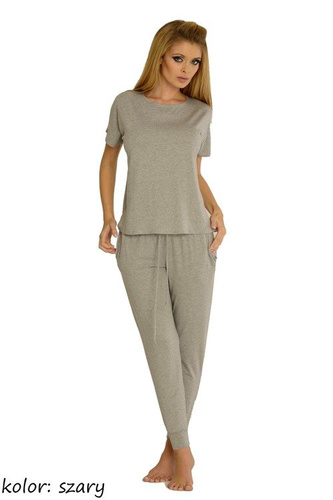 524 Paula Damen Schlafanzug De Lafense - hell melange