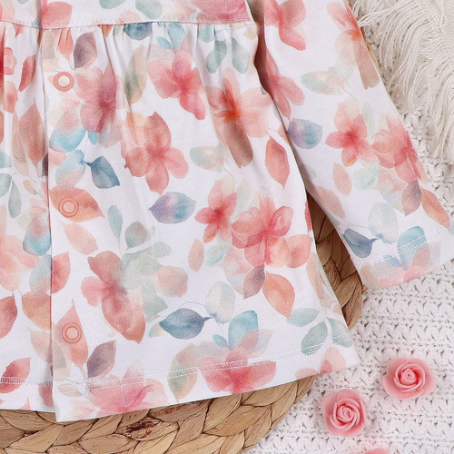 ABN-5421 Bunte Blumen Babykaftan aus Bio-Baumwolle mit Nini-Print