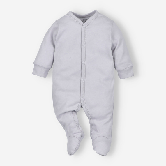 NINI ABN-3964 Baby-Strampler hellgrau 100% Bio-Baumwolle