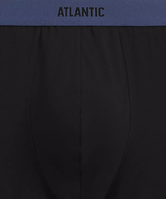 Herrenboxershorts Atlantic 3MH-0177 A3 3er-Pack schwarz-denim – aus Baumwolle, lange Beinlänge