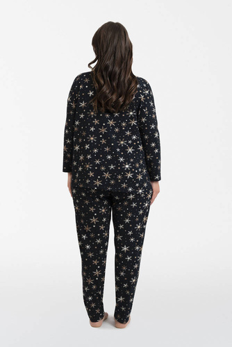 Laponia Damen Schlafanzug langarm, lange Hose Italian Fashion - Druck