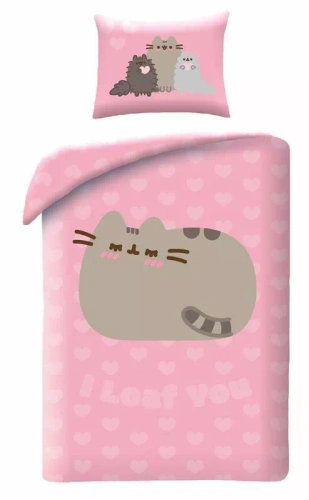 Bettwäsche Halantex Pusheen 140x200 Rosa mit Kissenbezug 70x90