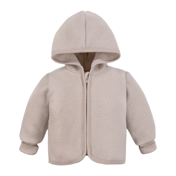 Eevi Kinderjacke aus Merinowolle – beige, atmungsaktiv und weich