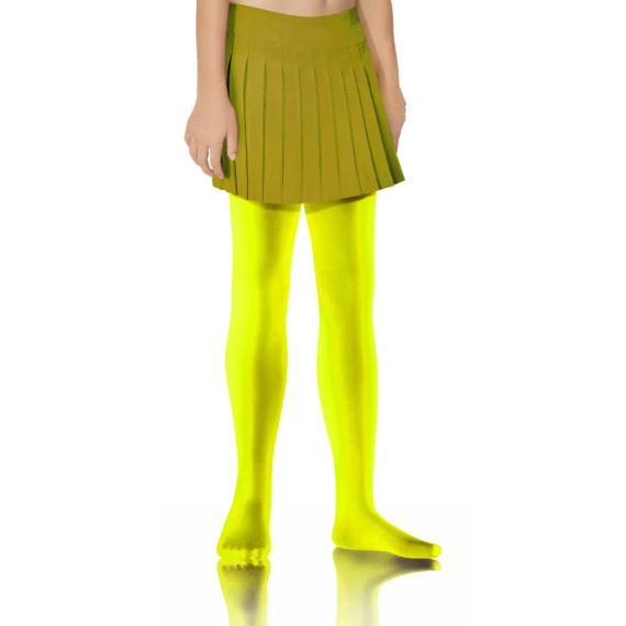 Blickdichte Mädchenstrumpfhose 40 den Sesto Senso von Claudia – neongelb