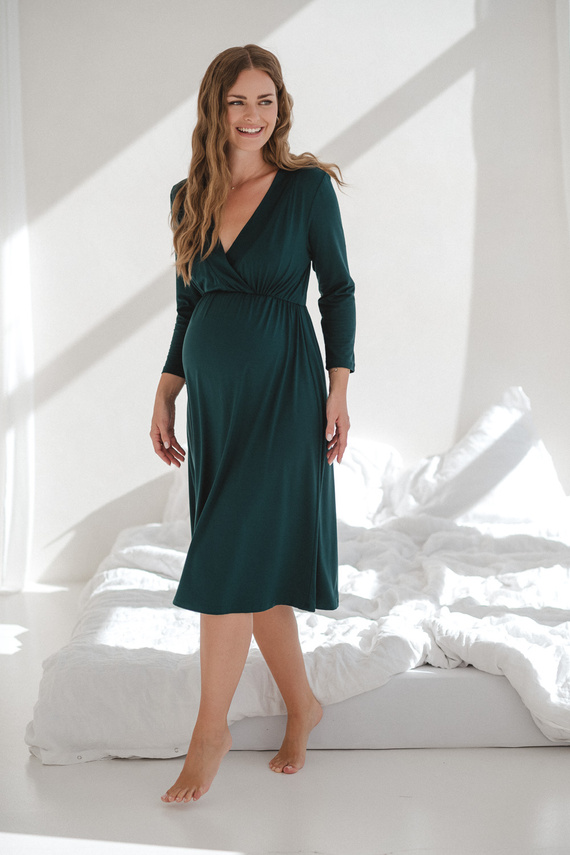 Bambus Still- und Umstandsnachthemd Star Light – atmungsaktiv, feminin, ideal für Klinik und Stillzeit