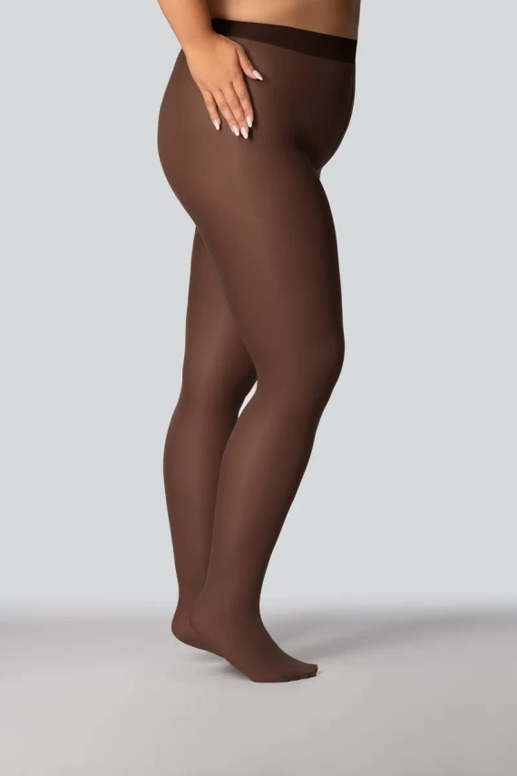 Elizabeth Queen Size Strumpfhose 70 den schwarzer Kaffee – glatt, matt, bunt, bequem