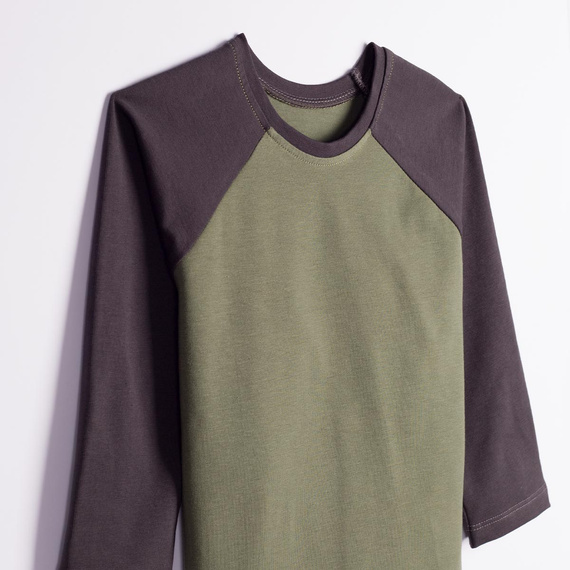 228140 Nicol FARMA Jungen-Raglanshirt grün meliert Baumwolle
