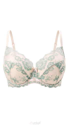 Biustonosz Full Cup Unikat Eloise beige-grün aus Spitze für große Brust