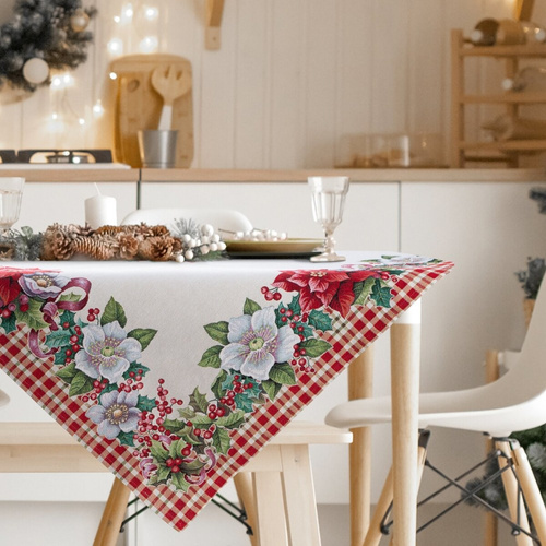 1273 Eurocurtain Gobelin-Weihnachtstischdecke, creme