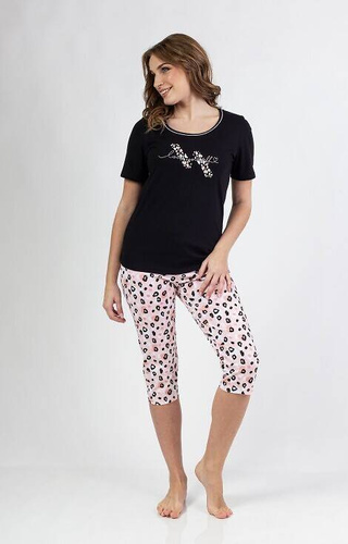 689 Regina Damenpyjama – Schwarz