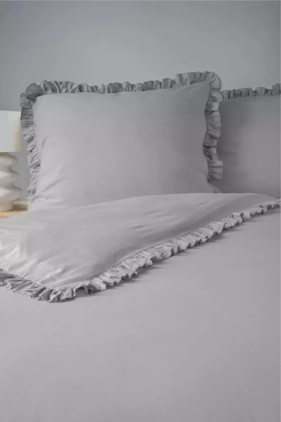 Pure 23 Einfarbige Baumwollbettwäsche Detexpol hellgrau