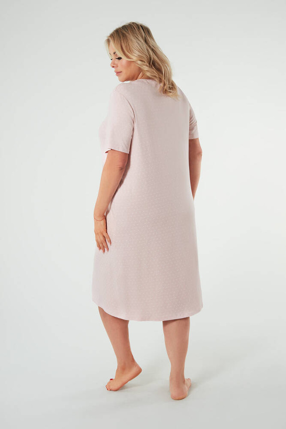 Puntini Damen Nachthemd, kurzarm Italian Fashion - puderrosa 