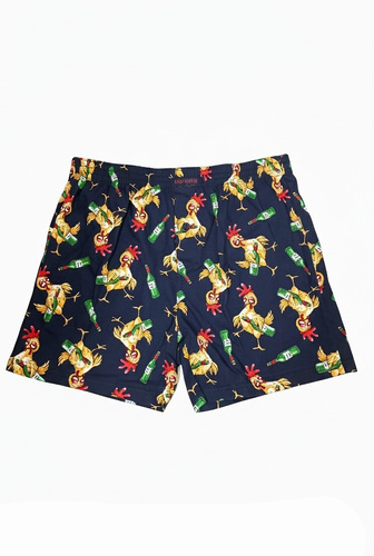 Cornette Classic Chicken Herren Boxershorts – 100% Baumwolle, lockerer Schnitt, lustiger Hähnchen-Print, Eingriff mit Knopf, maximale Bequemlichkeit