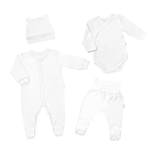 4901 4-teiliges Babyausstattungsset, glatt, Nicol – weiß