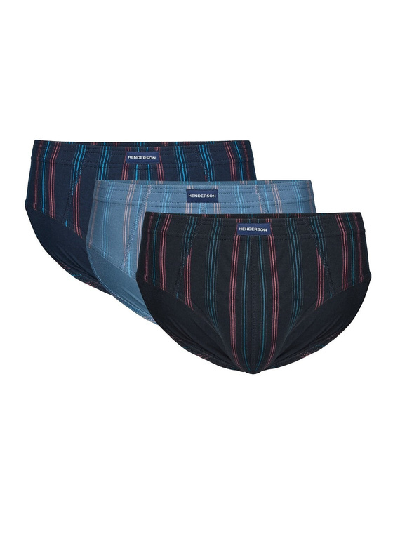 Henderson 1446 K714 Herren-Slips 3er-Pack 100% Baumwolle Marine Grau Schwarz