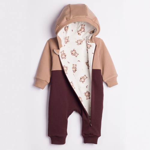 Nicol BENEK Overall mit Futter, Bärenmotiv + Lauflernschuhe, Braun