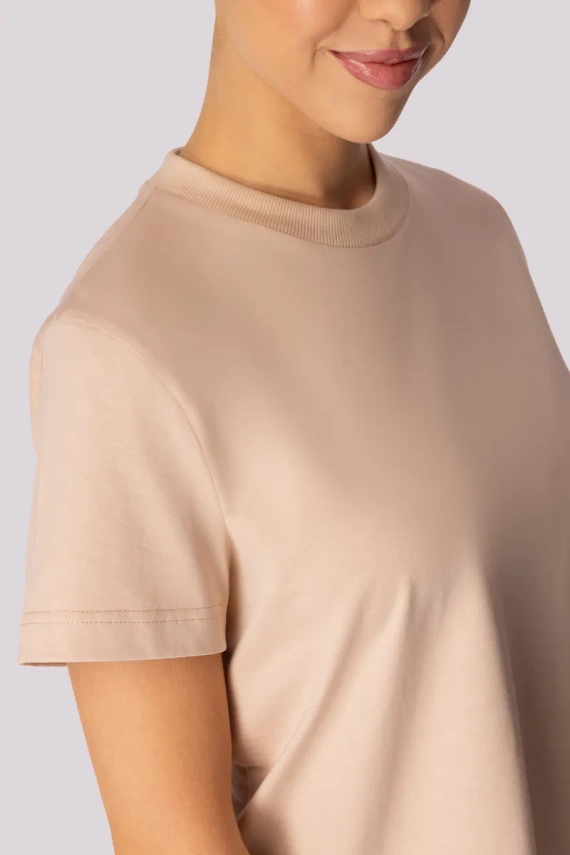 Boxy Base Damen T-Shirt Mona beige