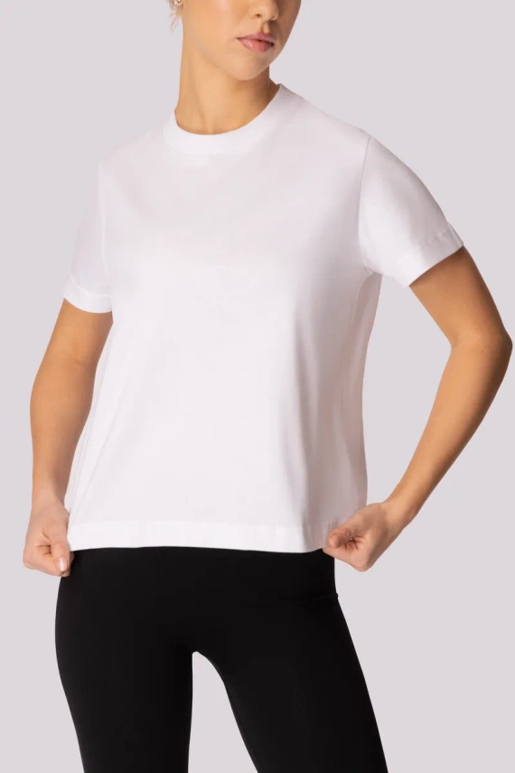 Boxy Base Damen T-Shirt Mona weiß