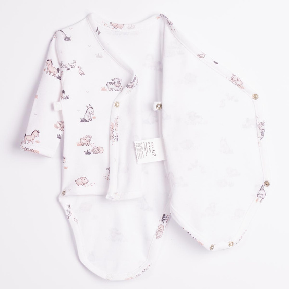 228094 Nicol FARMA Wickelbody für Babys aus Baumwolle mit Tiermotiven